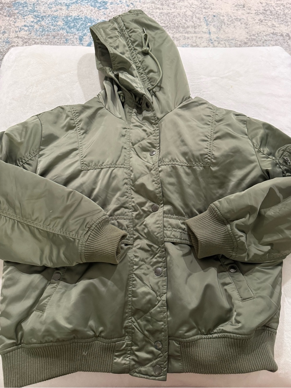American Eagle Type AE-177 Flight Jacket Zip Hoodie Green Women’s XL
